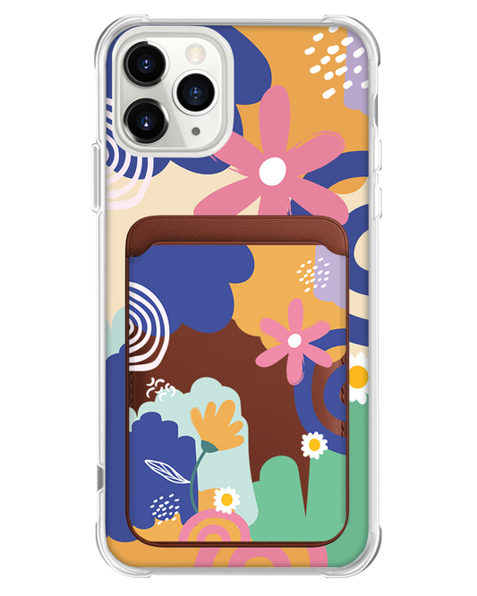 iPhone Magnetic Wallet Case - Abstract Flower 1.0