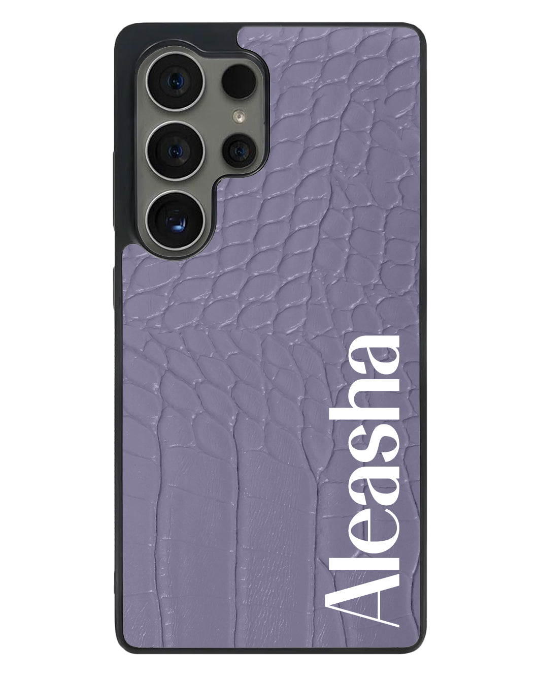 Android Textured Leather Case - Matte Croco Lavender