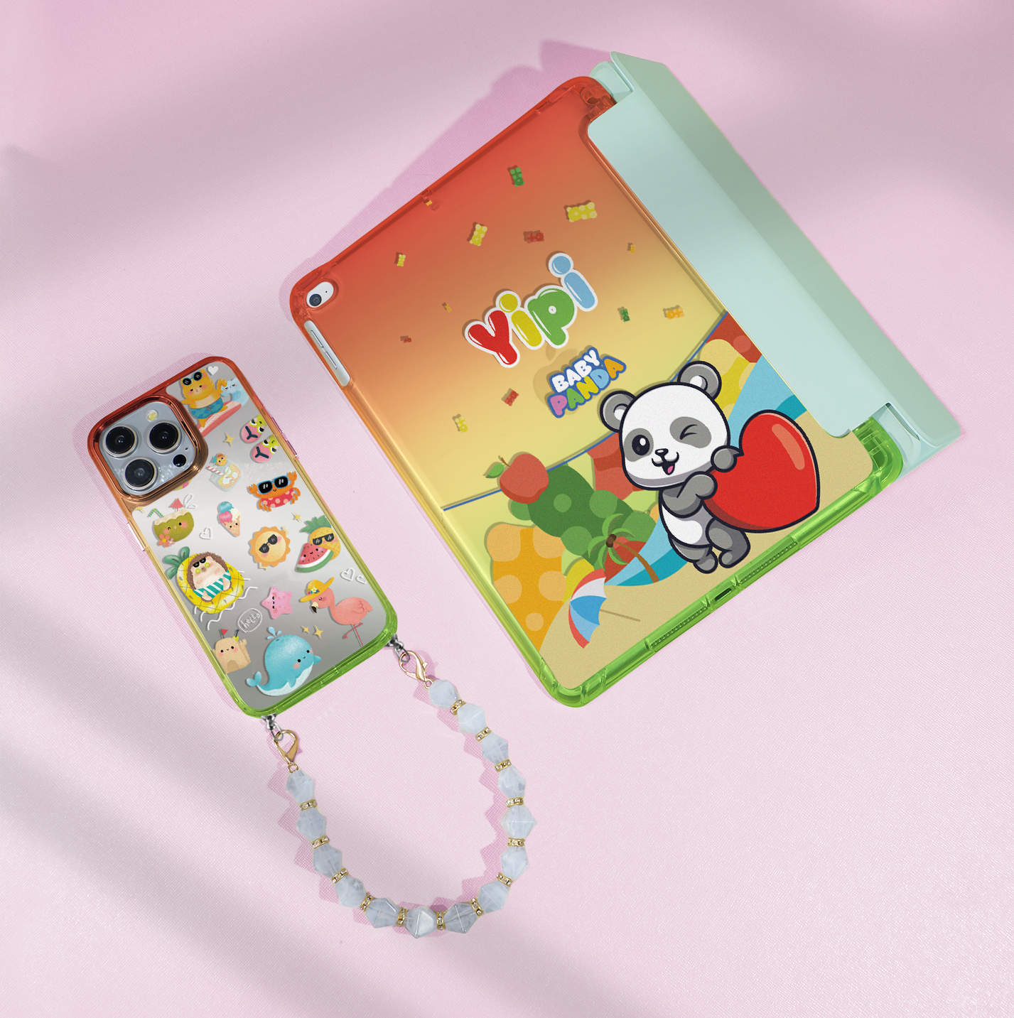 Beaded Strap - Marble Diamond Handle Strap