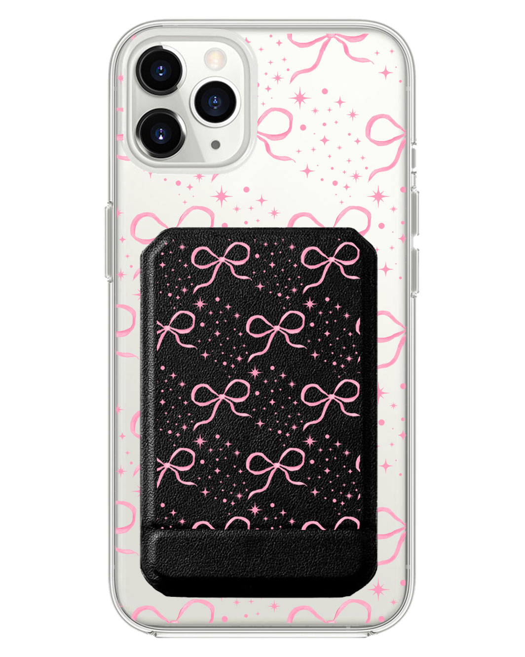 iPhone Magnetic Multifold Wallet - Coquette Glittery Bow