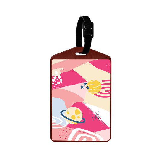 Vegan Leather Bag Tag - Abstract Planet 1.0