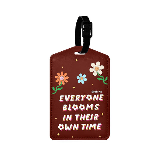 Vegan Leather Bag Tag - Blooms