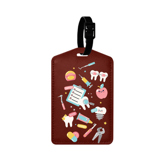 Vegan Leather Bag Tag - Dentist