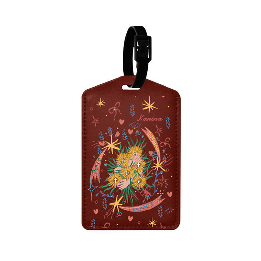 Vegan Leather Bag Tag - Peace