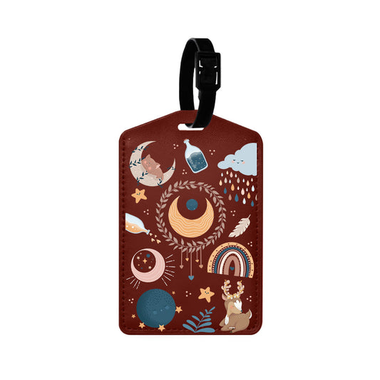 Vegan Leather Bag Tag - Boho