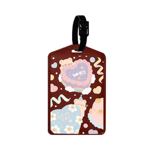 Vegan Leather Bag Tag - Cake Party