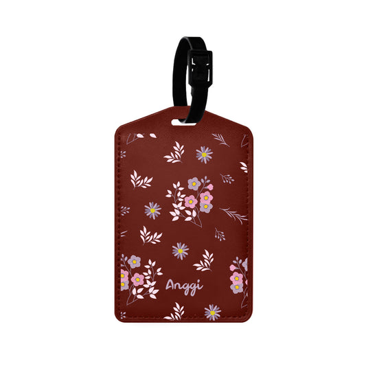 Vegan Leather Bag Tag - Cherry Blossom