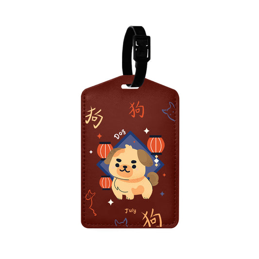 Vegan Leather Bag Tag - Dog (Chinese Zodiac / Shio)