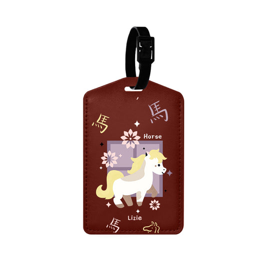 Vegan Leather Bag Tag - Horse (Chinese Zodiac / Shio)