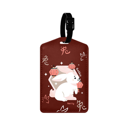 Vegan Leather Bag Tag - Rabbit (Chinese Zodiac / Shio)