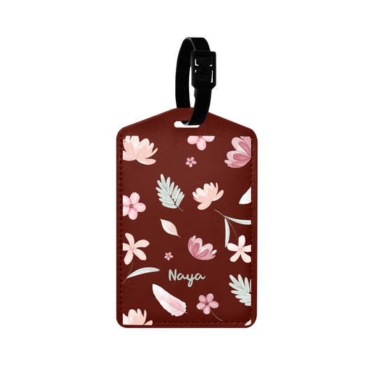 Vegan Leather Bag Tag - Wild Flower
