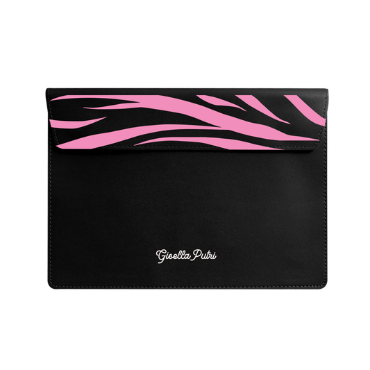 Vegan Leather Sleeve - Barbie Zebra Pattern