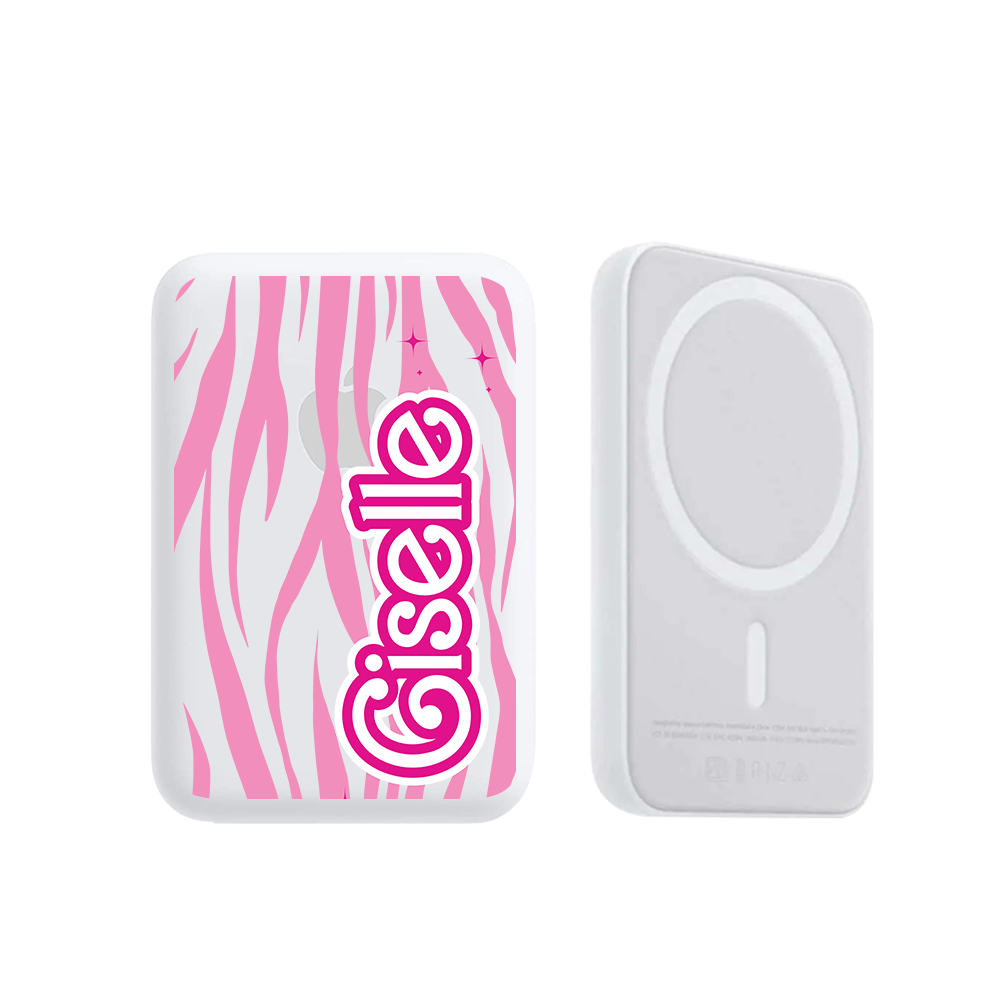 Magnetic Wireless Powerbank - Barbie Zebra Pattern