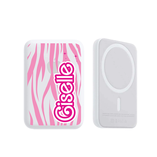 Magnetic Wireless Powerbank - Barbie Zebra Pattern
