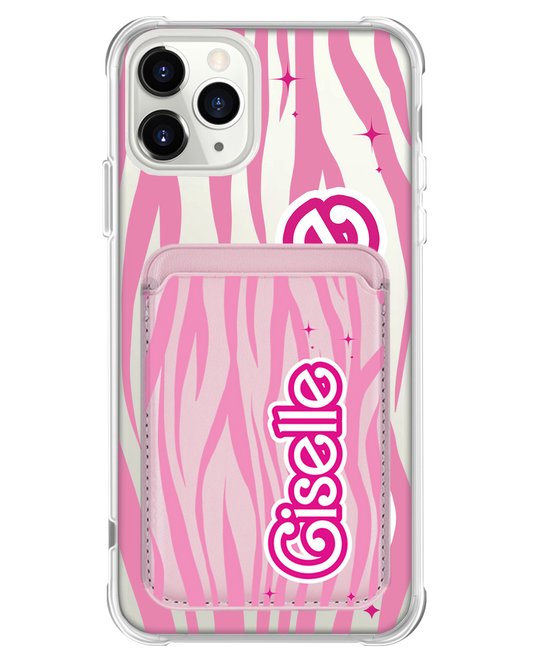 iPhone Magnetic Wallet Case - Barbie Zebra Pattern