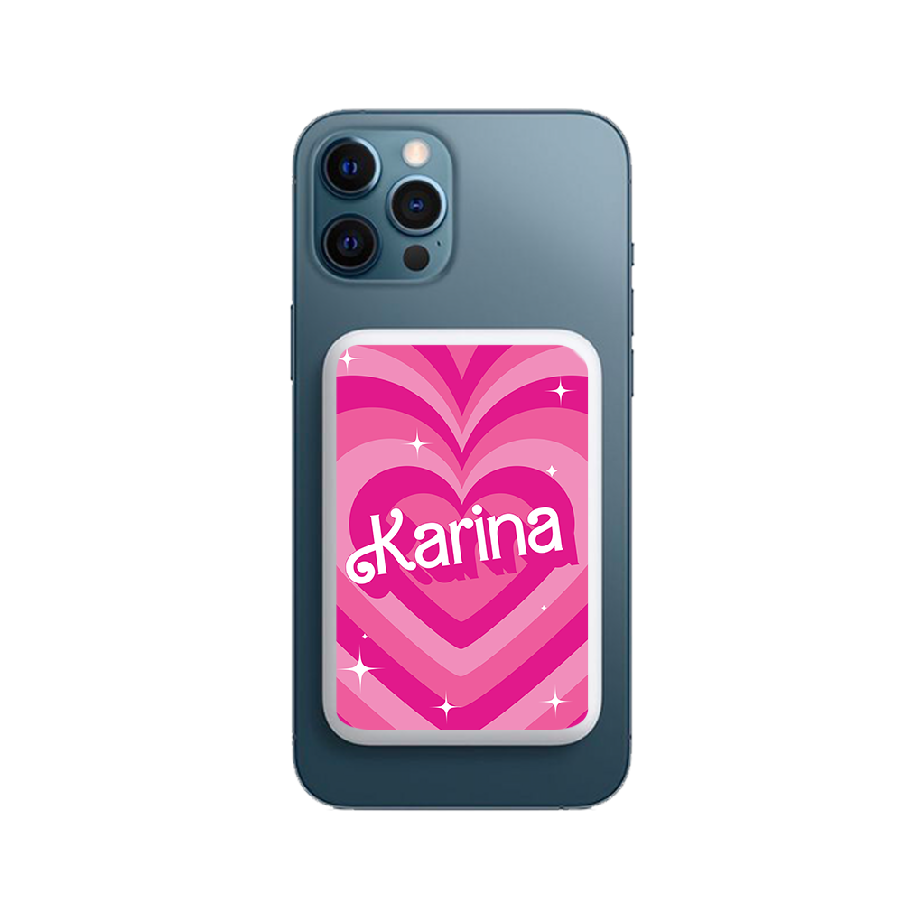 Magnetic Wireless Powerbank - Barbie Love Pattern