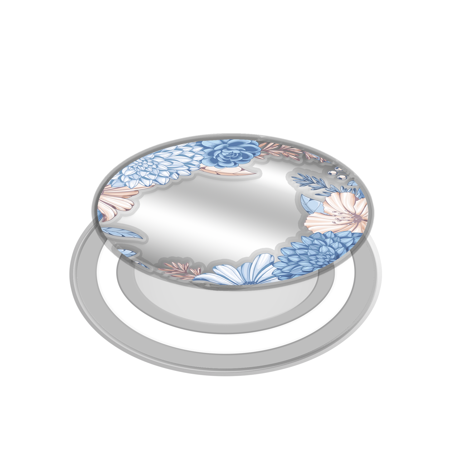 Magnetic Grip Mirror - Blue Floral