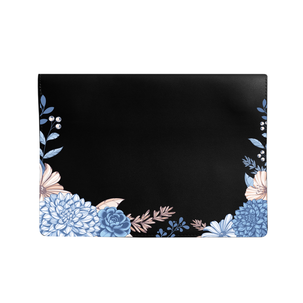 Vegan Leather Sleeve - Blue Florals