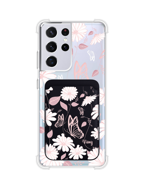 Android Magnetic Wallet Case - Butterfly & Daisy