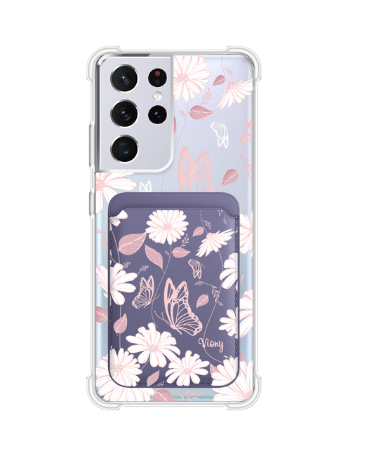 Android Magnetic Wallet Case - Butterfly & Daisy