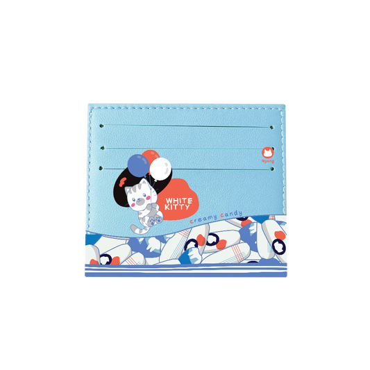 6 Slots Card Holder - White Kitty