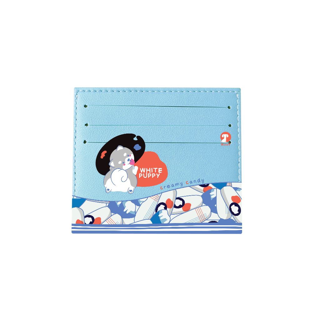 6 Slots Card Holder - White Puppy
