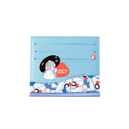 6 Slots Card Holder - White Puppy