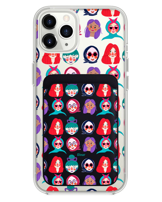 iPhone Magnetic Wallet Case - Cute Sweety Faces