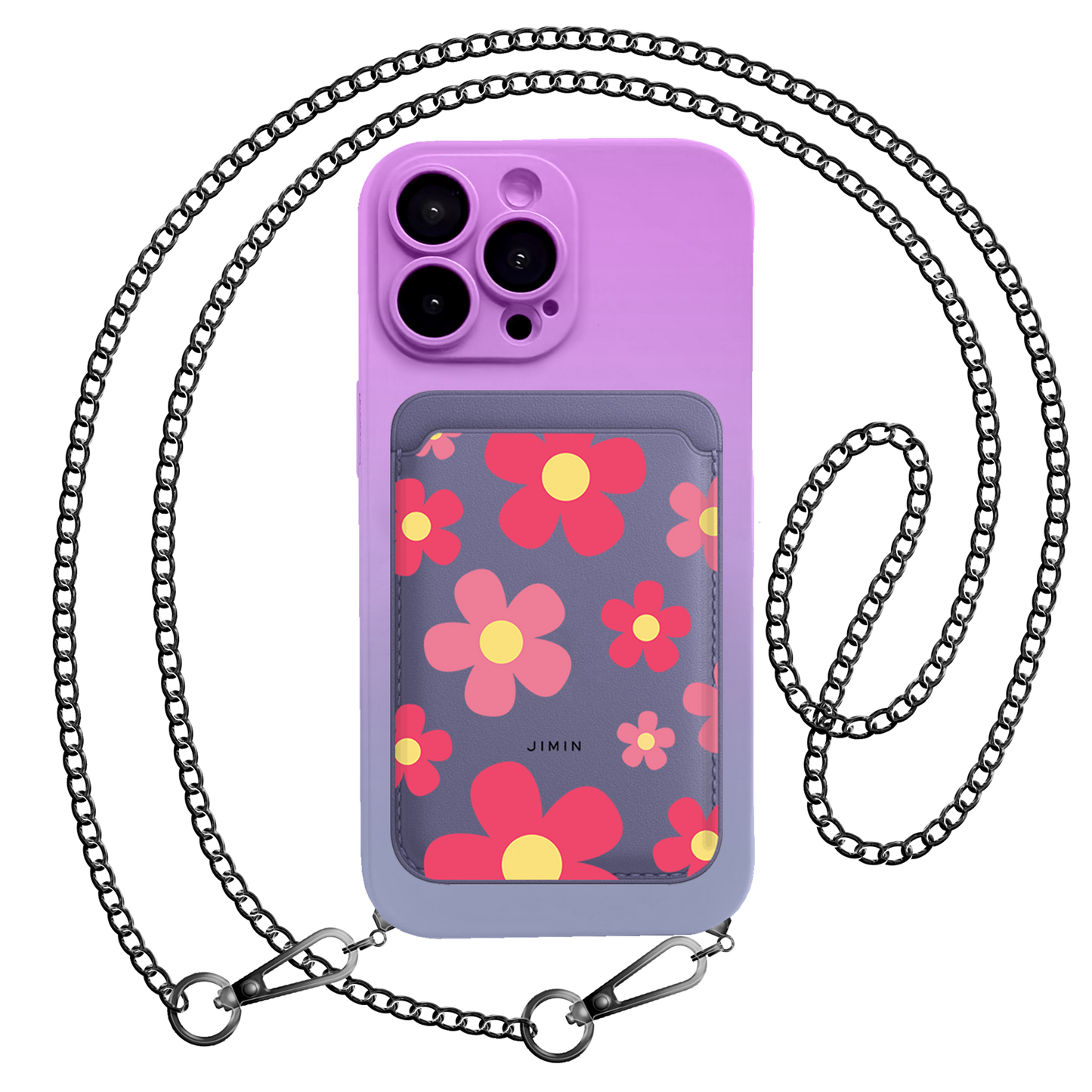 iPhone Magnetic Wallet Silicone Case - Daisy Blush