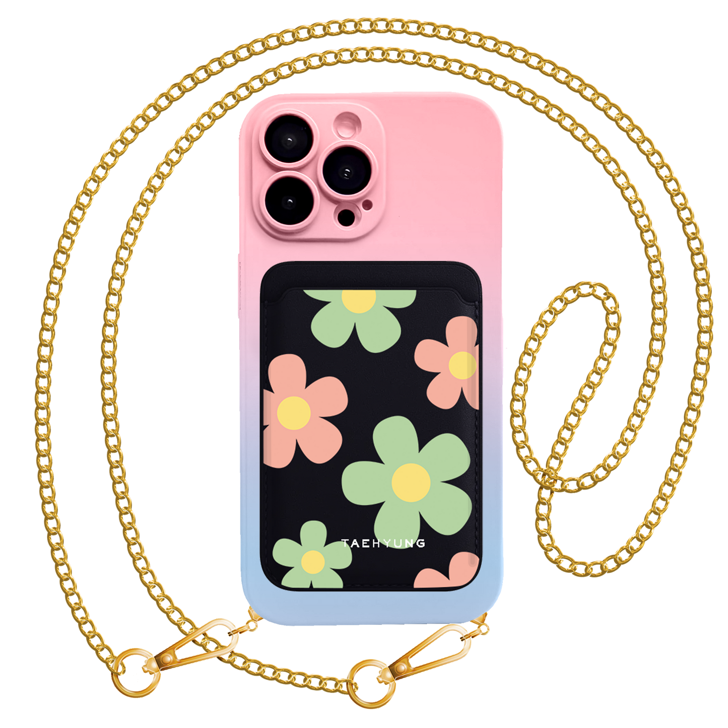 iPhone Magnetic Wallet Silicone Case - Daisy Spring