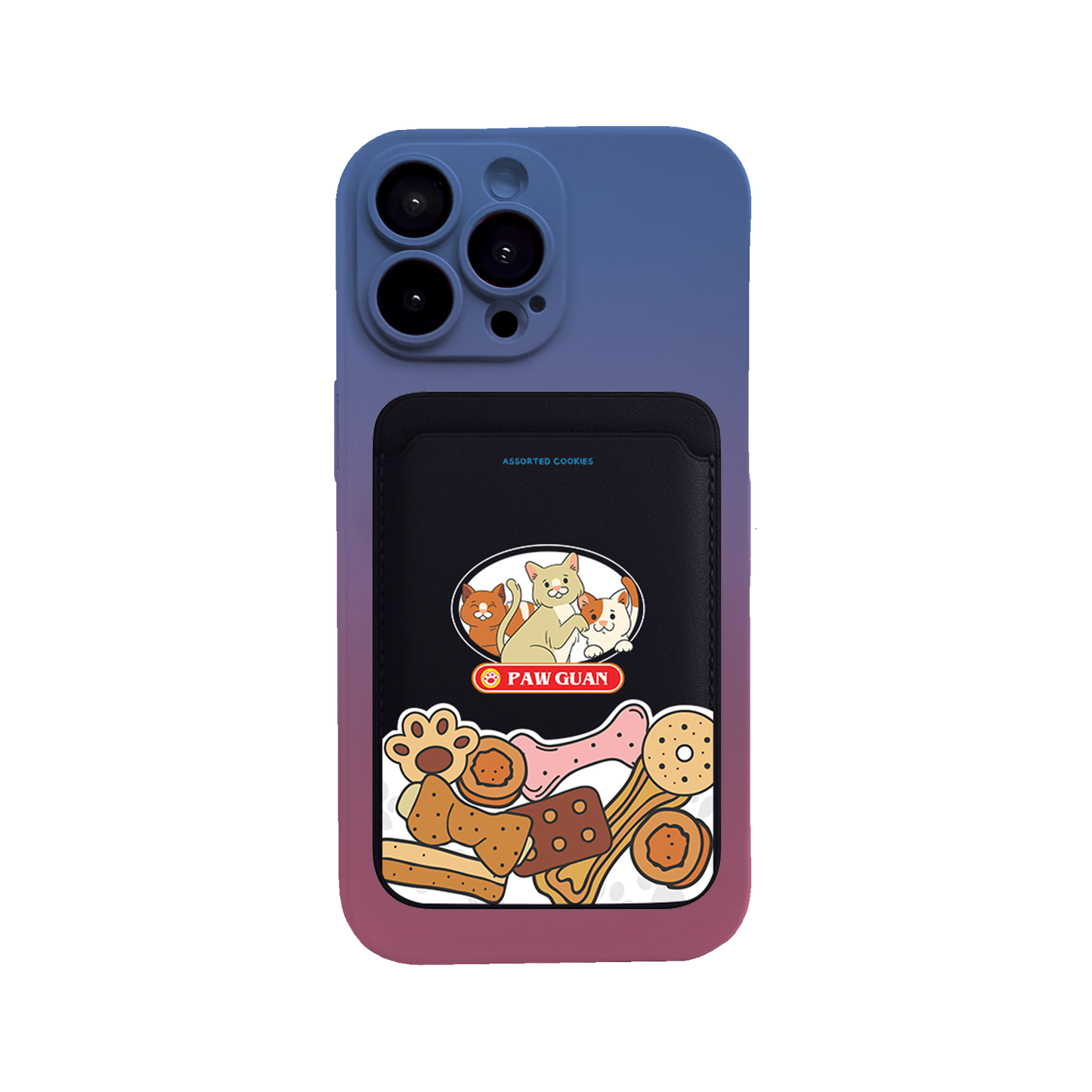 iPhone Magnetic Wallet Silicone Case - Pawguan Cat
