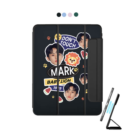 iPad Detachable Flip Cover - Face Grid Baby Lion