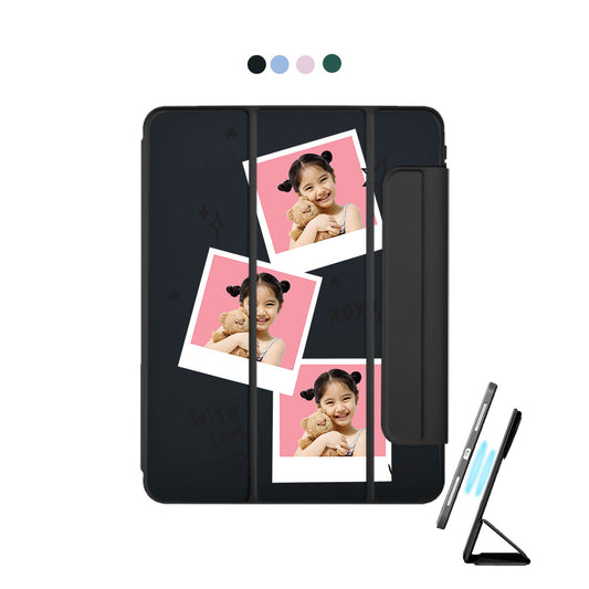 iPad Detachable Flip Cover - Face Grid White Polaroid