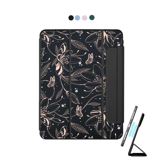 iPad Detachable Flip Cover - Sketchy Flower & Butterfly 1.0