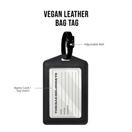 Vegan Leather Bag Tag - White Magnolia