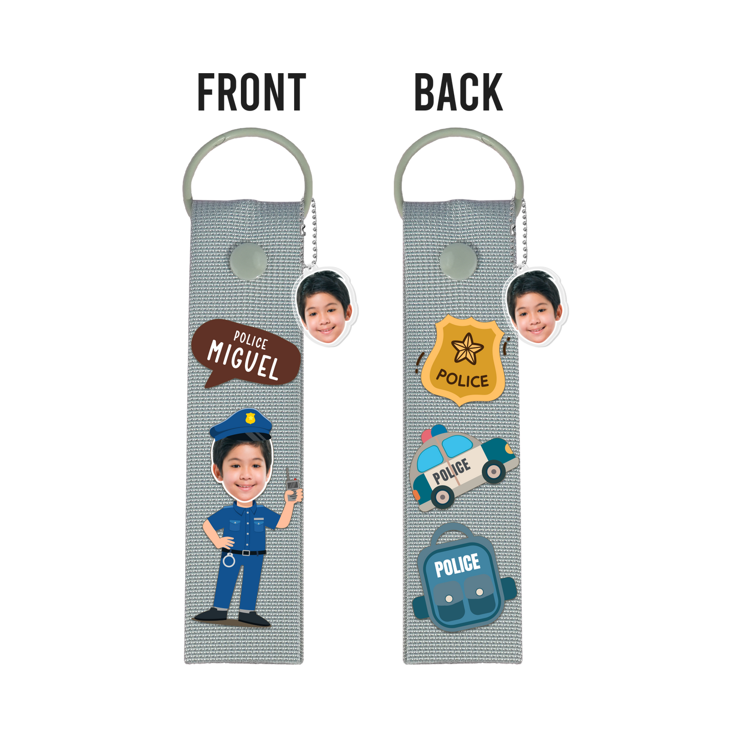 Patch Keychain - Face Grid Dream Police