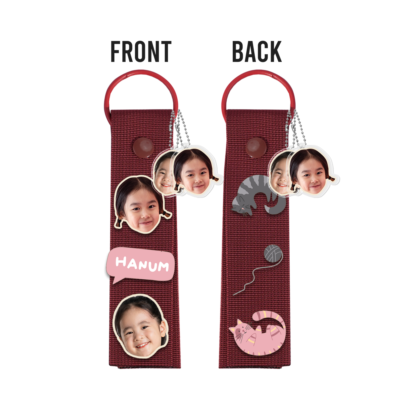 Patch Keychain - Face Grid Kitty