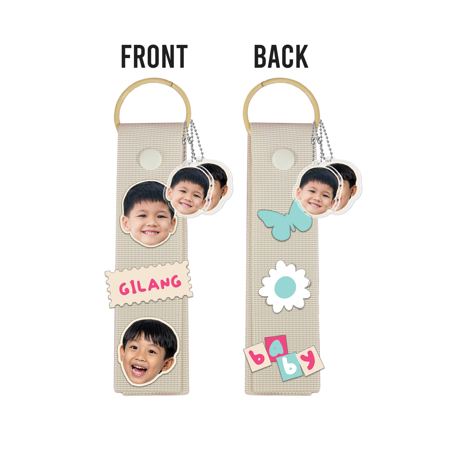 Patch Keychain - Face Grid Abstract
