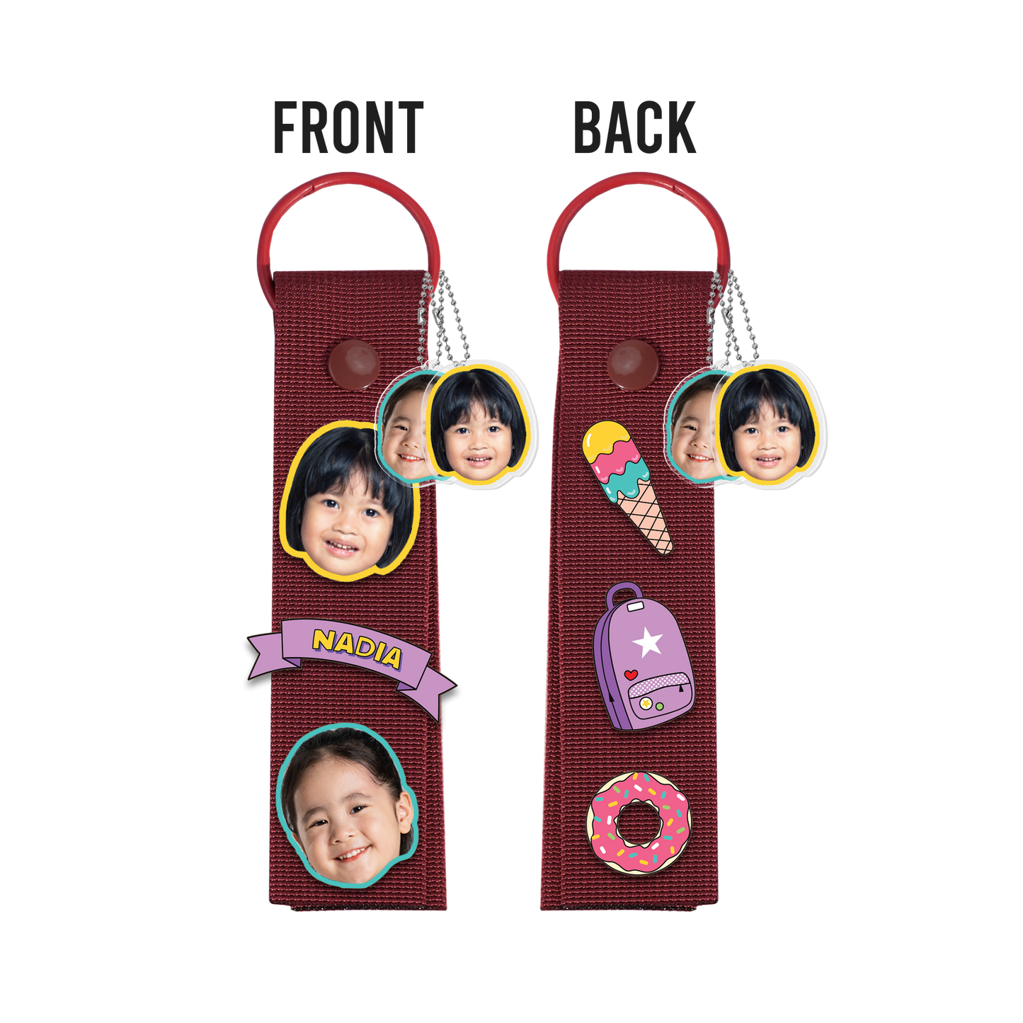 Patch Keychain - Face Grid Comic