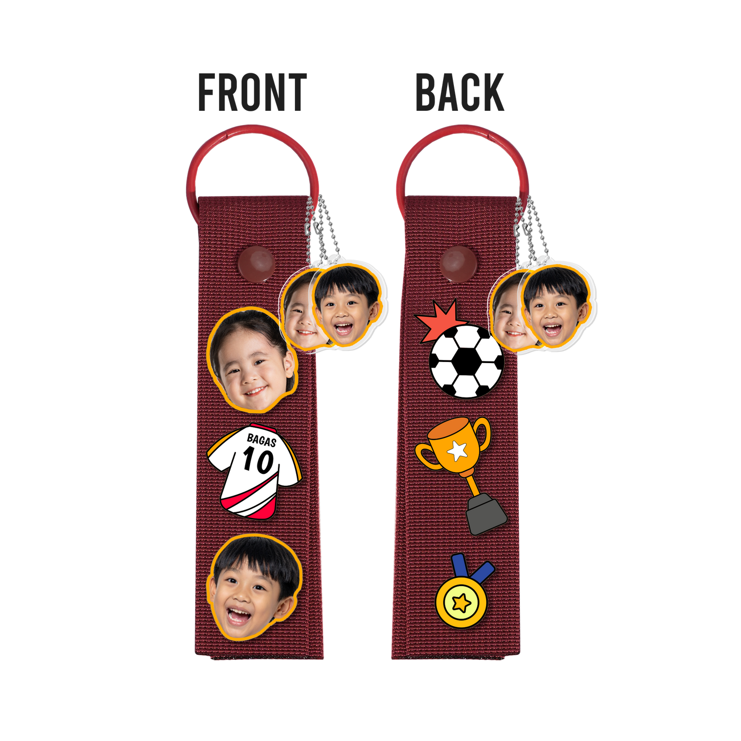 Patch Keychain - Face Grid Soccer