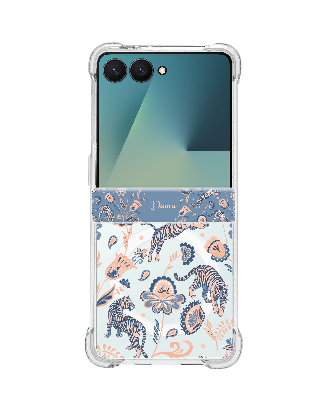 Android Flip / Fold Rearguard Hinge - Tiger & Floral 5.0