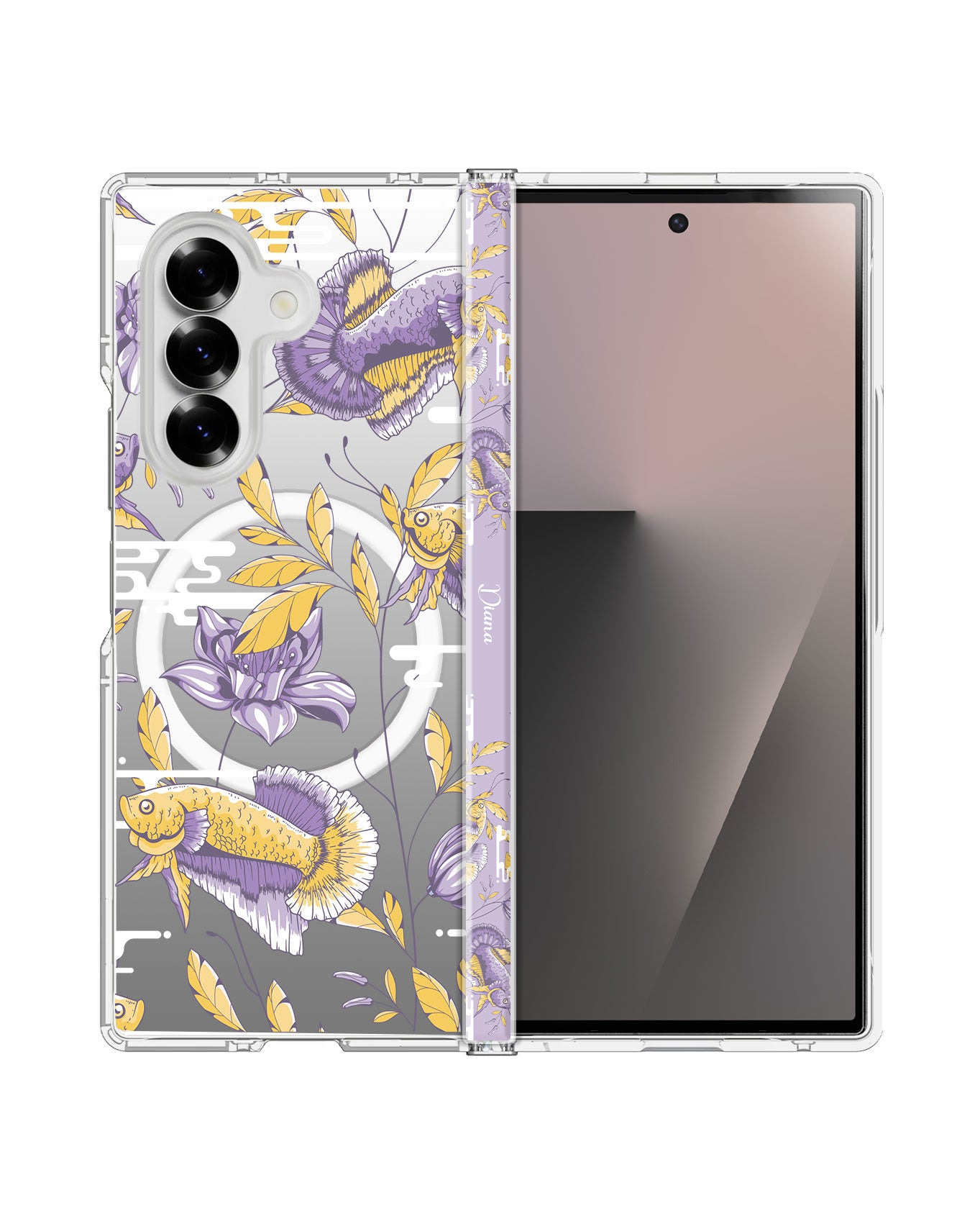 Android Flip / Fold Rearguard Hinge - Fish & Floral 5.0