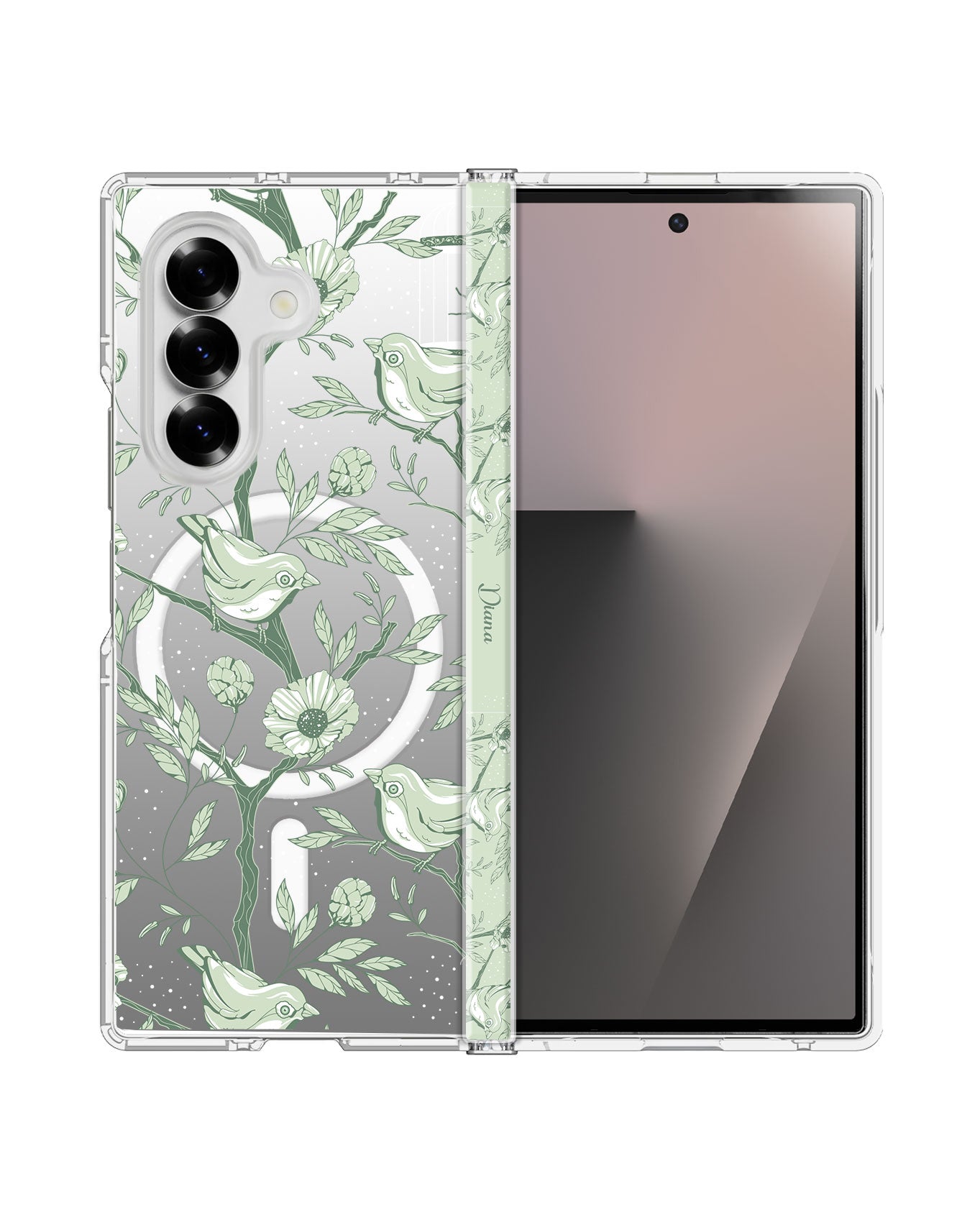 Android Flip / Fold Rearguard Hinge - Lovebird Monochrome 4.0