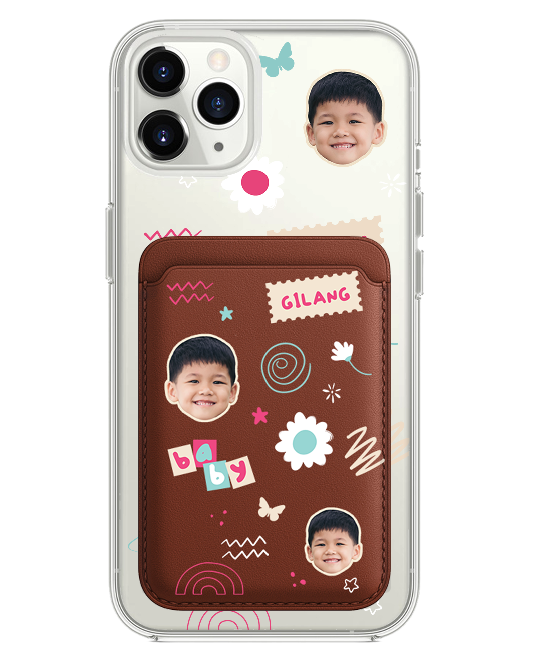 iPhone Magnetic Wallet Case - Face Grid Abstract
