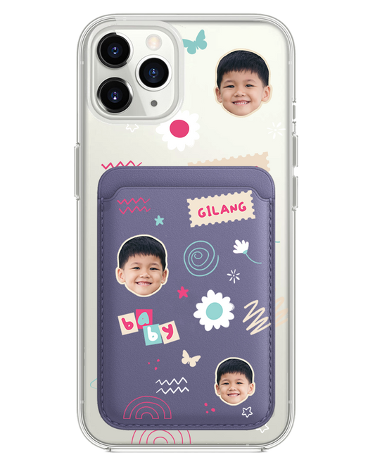 iPhone Magnetic Wallet Case - Face Grid Abstract