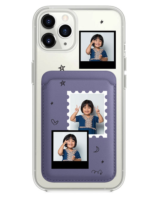 iPhone Magnetic Wallet Case - Face Grid Black Polaroid