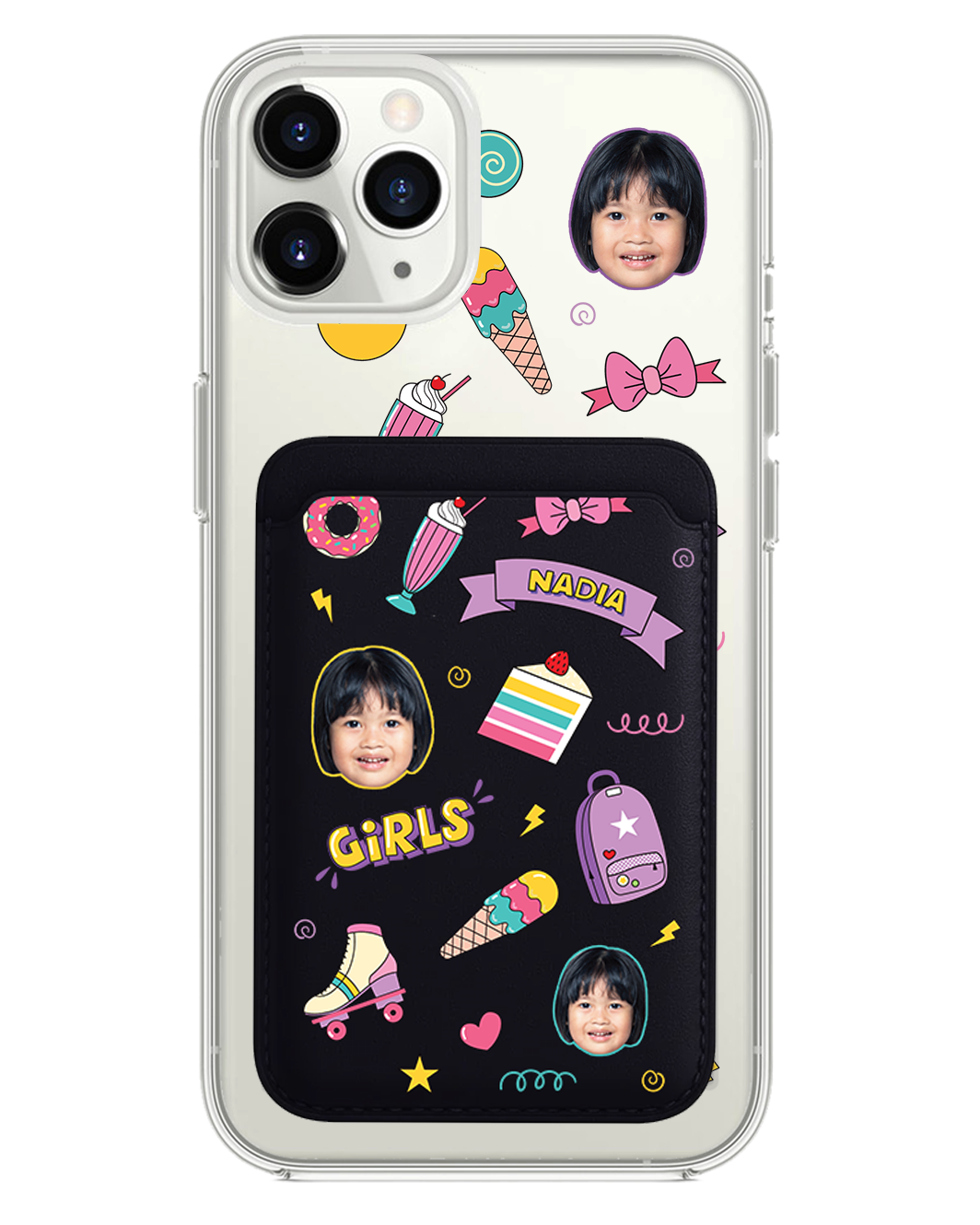 iPhone Magnetic Wallet Case - Face Grid Comic