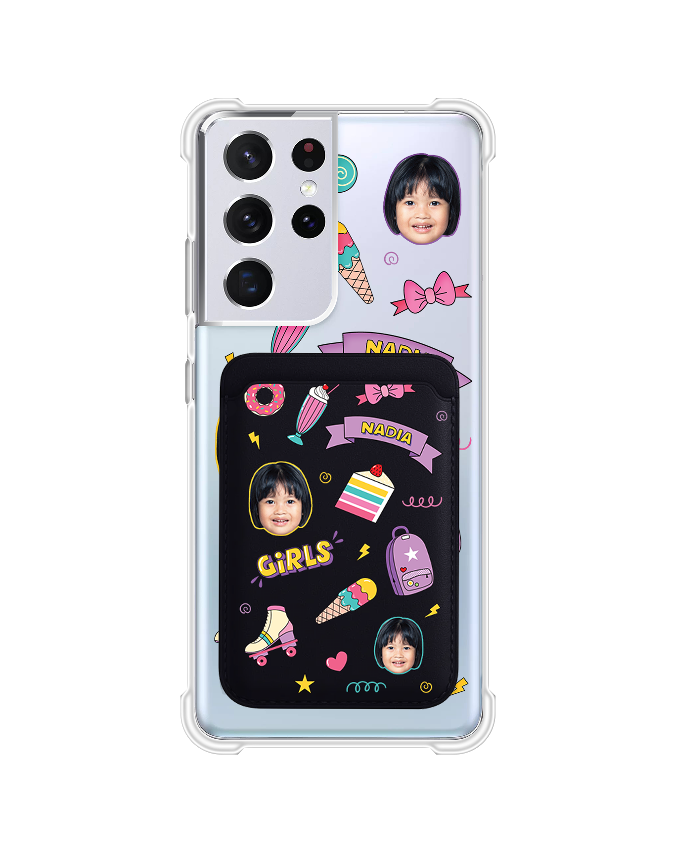 Android Magnetic Wallet Case - Face Grid Comic
