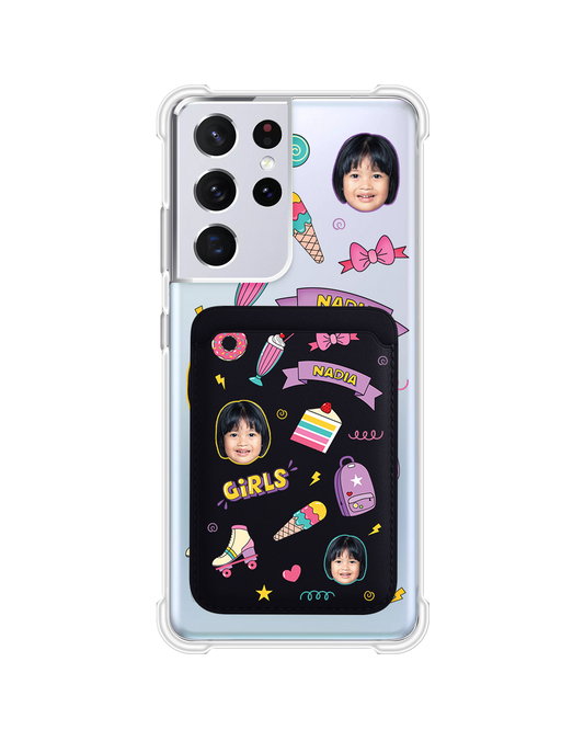 Android Magnetic Wallet Case - Face Grid Comic