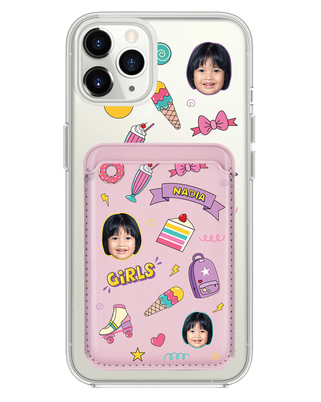 iPhone Magnetic Wallet Case - Face Grid Comic
